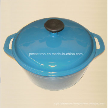 Blue Enamel Cast Iron Casserole Dia 25cm 21cm